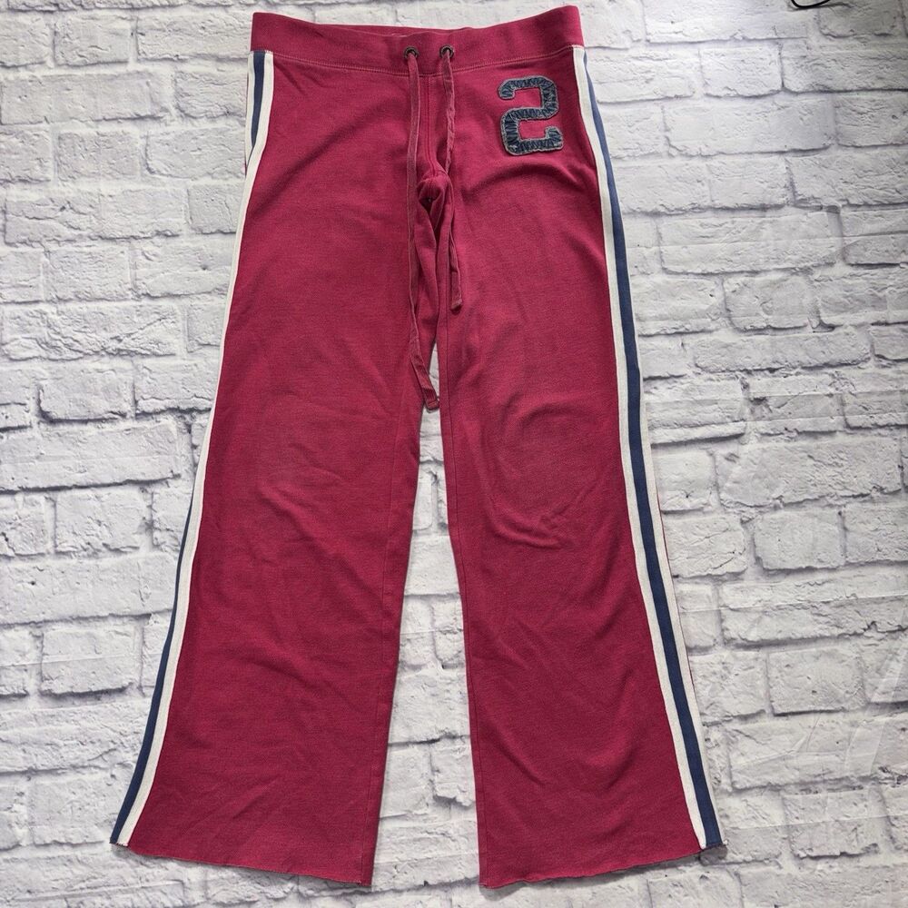 Y2K Aéropostale Red Maroon Track Pants “02” Side Stripe S
